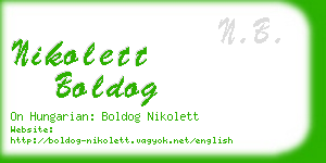 nikolett boldog business card